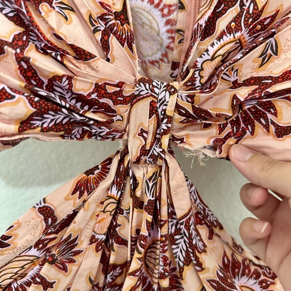 A.L.C. Alexandria Cutout Waist Maxi Dress in Pink Floral Print Size 14 - Picture 11 of 12